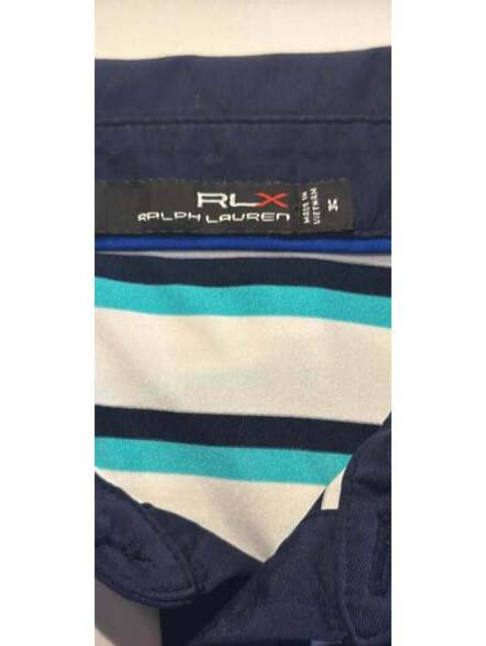 RLX Ralph Lauren Golf Performance Short Sleeve Striped Polo Shirt Man Medium